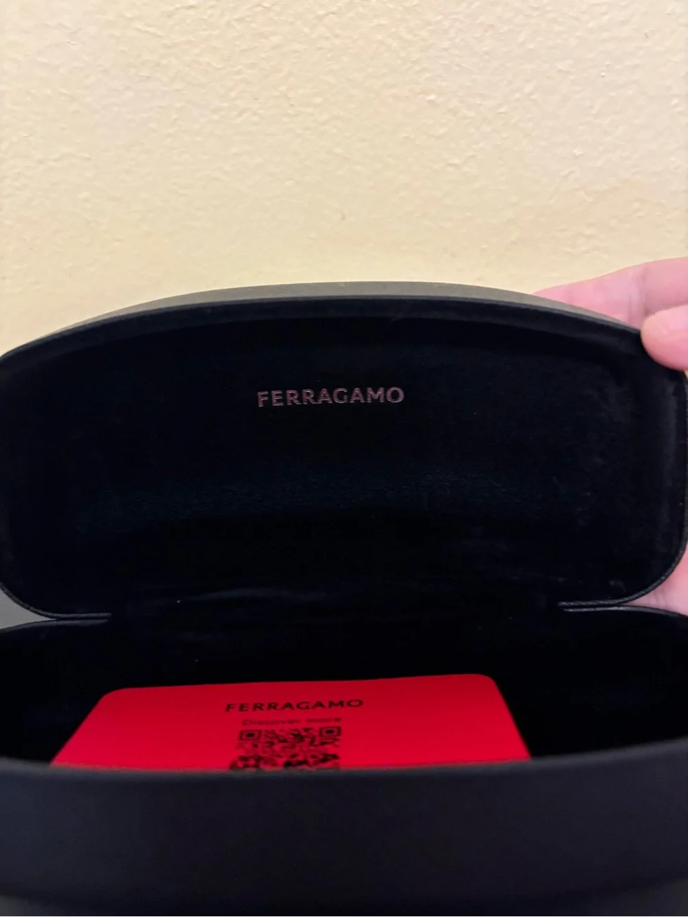 Salvatore Ferragamo Black Sunglasses with Dark Tinted Lenses and Branded Case